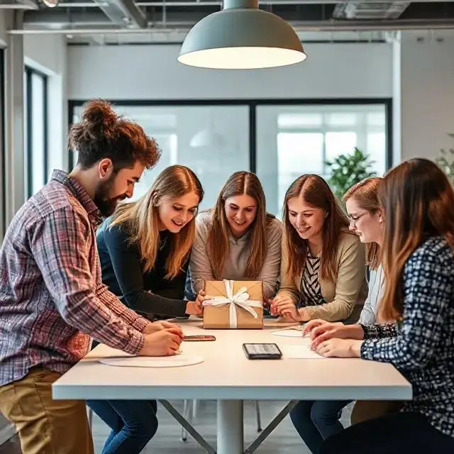A group of GiftyCo team members collaborating.